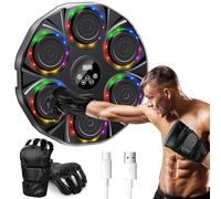 MSSAYA Music Boxing Machine, Smart Musical Wall Mounted Punching Machine with 9-Level Speed & Mode, USB Charging Punch Boxing Game Target Equipment with Bluetooth Connection & Mixed LED Light
