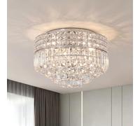 MSSIAN Crystal Chandelier Ceiling Light Fixture D42cm Modern Round Hanging Large 5-Light for Hallway, Dining, Living, Bedroom & Bathroom