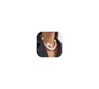 MSSIEJEW Chunky Choker Necklace Chunky Gold Choker Necklace Geometric Sphere Necklace Gold Thick Statement Necklace for Women, One Size, Metal, No Gemstone