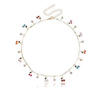 MSSIEJEW Cute Choker Necklace for Women Colorful Daisy Flower Cherry Evil Eye Necklace for Women Cute Gold Dainty Simple Necklace for Women Jewelry Gifts, Zinc, No Gemstone