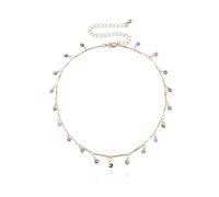 MSSIEJEW Cute Choker Necklace for Women Colorful Daisy Flower Cherry Evil Eye Necklace for Women Cute Gold Dainty Simple Necklace for Women Jewelry Gifts, Zinc, No Gemstone