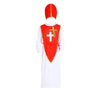 MSSmile-FANKID Men's Pope Costume Adult Church Catholic Priest Chasubles Vestments Costume Dress(White,onesize)