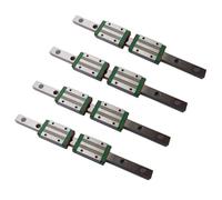 Mssoomm Miniature Linear Sliding Guideway Rail 4Pcs MGN7 MR7 7.87 inch / 200mm + 8Pcs MGN7-H Type Linear Slider Carriage Block for CNC Machine