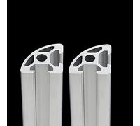 Mssoomm T Type 2020 Aluminum Extrusion Profile with Arc Angle European Standard Anodized Silver Linear Rail Guide Frame for 3D Printer and CNC DIY, Length 31.5 inch / 800mm, 2Pcs