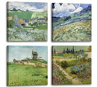 msspart Garden at Arles by Van Gogh Canvas Wall Art, Green Artwork Paintings Print for Home Decor- 12"x12"