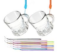 Mssushi 15 Pcs 30ml Shot Glasses with Handle & Necklace