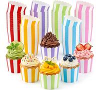 Mssushi 168 PCS Cupcake Cases, Muffin Cases for Baking, Greaseproof Baking Cups for Cake, Ice Cream, Dessert, Muffin Liners for Weddings, Christmas, Birthday (6 Color stripse)