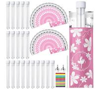 Mssushi 20pcs Secret Flask Set, Clear Reusable Plastic Tubes with 40pcs Adhering Tampon Wrappers and 2 mini Funnels for Party, Cruise, Concert and Outdoor Sport (15 ML)