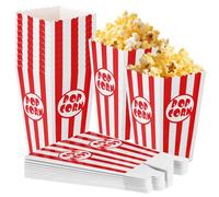 Mssushi 46 Pcs Popcorn Boxes 2x2.7x4.5Inch, Red & White Striped Classic Popcorn Containers, Retro Popcorn Bucket, Reusable Popcorn Bags for Birthday, Movie Night, Carnivals, Sleepover Treats, Wedding