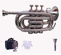 MST POCKET TRUMPET Bb PITCH NICKEL SILVER WITH FREE CASE + MP