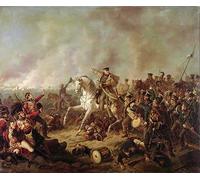 MSTECO Classic Painting Wall Art Print Canvas Reproduction the Battle of Waterloo by Friedrich Kaiser for Home Decor 60x90cm