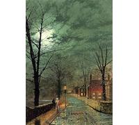MSTECO Classic Painting Wall Art Print Canvas Reproduction the Gossips Bonchurch Isle of Wight By John Atkinson Grimshaw for Home Decor 60x90cm