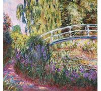 MSTECO Classic Painting Wall Art Print Canvas Reproduction the Japanese Bridge Pond with Water Lilies by Claude Monet for Home Decor 60x90cm