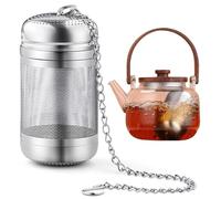 MsTeco Tea Strainer 316 Stainless Steel 8 x 4 cm Tea Strainer Extra Fine Tea Filter Made of Stainless Steel Suitable Tea Filter for Loose Tea Infuser with Chain Hook for Hanging Teapots Cups Tea