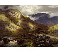 MSTECO Wall Art Print Canvas Prints Artwork Famous Wandering Shadows by Peter Graham for Living Room 60x90cm