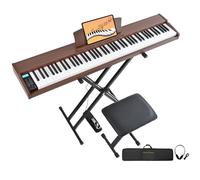 MSTNE 88 Keys Digital Piano Weighted with Piano Bench 88 Keys Semi Weighted Keyboard Electronic Piano for Beginners with Adjustable Stand Carry Case Sustain Pedal Earphone