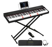 MSTNE - 88 Keys Digital Piano with Semi Weighted Keyboard, 88 Keys for Beginners with Backlit Keys, Portable Electric Piano with Adjustable Stand, Carry Case