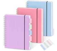 MSTONAL 3 Pack Small Spiral Notebook, A6 Square Journal Notebook 4.3" x 5.7", 100GSM 5x5mm Square Grid, 80 Sheets/160 Pages, Grid Spiral Notebooks Journals for Writing, Sketch Book