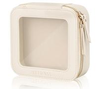 MSTONAL Clear Makeup Bag with Zipper, Beige, Mini, Fashion