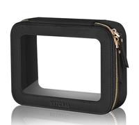 MSTONAL Clear Makeup Bag with Zipper, Black, M, Fashion