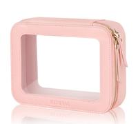 MSTONAL Clear Makeup Bag with Zipper, Pink, M, Fashion