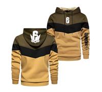 MSTRRG Men's Hoodies Comfort Activewear for Rainbow Six Siege Printing Jumpers Sweatshirt Contrast Color Coats Long Sleeve Tops Hoody Sport Outwear Hooded Jackets-Khaki||S