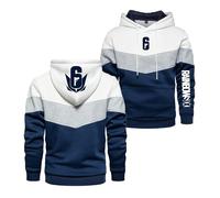 MSTRRG Men's Hoodies Comfort Activewear for Rainbow Six Siege Printing Jumpers Sweatshirt Contrast Color Coats Long Sleeve Tops Hoody Sport Outwear Hooded Jackets-White||M