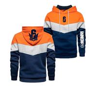 MSTRRG Men's Hoodies Comfort Activewear for Rainbow Six Siege Printing Jumpers Sweatshirt Contrast Color Coats Long Sleeve Tops Hoody Sport Outwear Hooded Jackets-Orange||XL