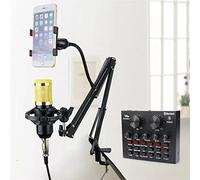 MSUDGH BM 800 Condenser Microphone Mixer Kit Microphone Sound Card Audio Interface Microphone Suitable for Computer Phones