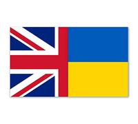 Msugar YZL Ukraine-UK Flag, Ukrainian-British Union Jack,Premium Quality Ukrainian Supporter Fans Decoration Flag, Multi-color, 60x90cm
