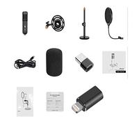 Msuiiixcccc Condenser USB Microphone PC Microphone Kit with Shock Mount and Real-time Monitor for Podcast Live Streaming (Color : AU01-K2 MI Adapter)