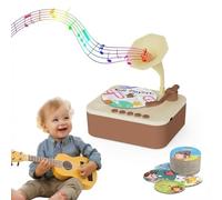 Msuntop Kids Phonograph Educational Music Player Set with 96 Story Cards, Musical Sensory Toy for Ages 3-6, Pre-Kindergarten Learning Audio System, Birthday Xmas Toy Gift