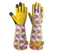 MSUPSAV Garden Gloves for Men&Women,Long Gardening Gloves for Yard Work ,Safety Work Gloves for Gardening,Working Gloves for Yard Work,Thorn Proof,Puncture Resistant (Large, Rose)