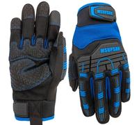 MSUPSAV impact durable work gloves heavy duty anti vibration shock absorption comfort fit touch screen ability washable large blue black
