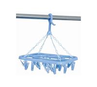 MSV, 100465, Rectangular Socks, Polypropylene, Blue/Green/Pink 31 x 24.5 x 0.1 cm, Foldable and 360° Swivel, Non-Slip Clip, Rotary Folding Clothes Dryer, 31 x 24,5 x 0,1 cm