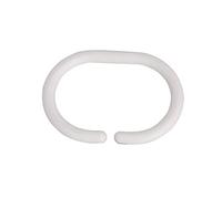 MSV 140286 12 Shower Curtain Rings Polypropylene Plastic White 6 x 4 x 4 cm