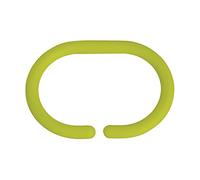 MSV 140854 Pack of 12 Plastic Shower Curtain Rings-Polypropylene-Green 6 x 4 x 4 cm