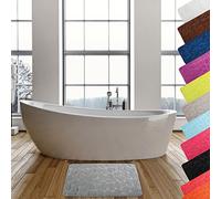 MSV 141055 "Pebble" Bath Mat with Foam Fibres, Grey