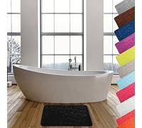 MSV 141063 "Pebble" Bath Mat with Foam Fibres, Black