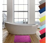 MSV 141070 "Pebble" Bath Mat with Foam Fibres, Purple, 40 x 60 cm