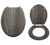 MSV 142239 Toilet Seat (Bamboo Wood Hinges, Stainless Steel), One Size