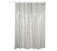 MSV 180 x 200 cm White with Dots PVC Shower Curtain, Beige