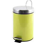 MSV 3 Litre Polypropylene Inox Metal Step Bin, Green