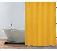 MSV Anti-Mould Shower Curtain, Anti-Bacterial, Washable, Waterproof, Polyester, 180 x 200 cm, Saffron Yellow