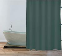 MSV Anti-Mould Shower Curtain, Anti-Bacterial, Washable, Waterproof, Polyester, 180x200cm, Dark Green