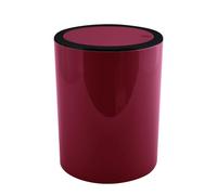 MSV - AS Kamaka 6L Berry Bin - Burgundy with Black Edge - 24.2 x 19 x 19 cm - Compact Design for Kitchen and Bathroom - Practical Lid - Indoor Use