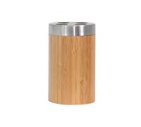 MSV Bamboo Toothbrush Holder, Stainless-Steel, Silver