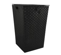 MSV Basket with Lid, Fabric, Black, 55 x 35 x 35 cm, 52 Pieces
