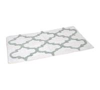 MSV Bath mat Retro of Cotton 50X80cm in White/Light Grey, 50 x 80 x 15 cm