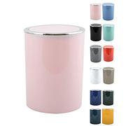 MSV Bathroom Series "Aspen" Design Cosmetic Bin with Swing Lid 6 litres Diameter 18.5 x 26 cm Pastel Pink